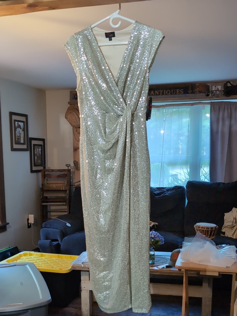 M.STUDIO Champ Maxi Dress Tag - White and Black Size 4p Women's